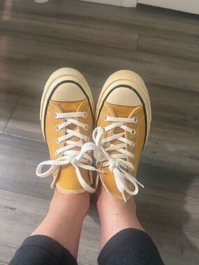 Women’s Sunflower Yellow Canvas Converse Athletic Sneakers